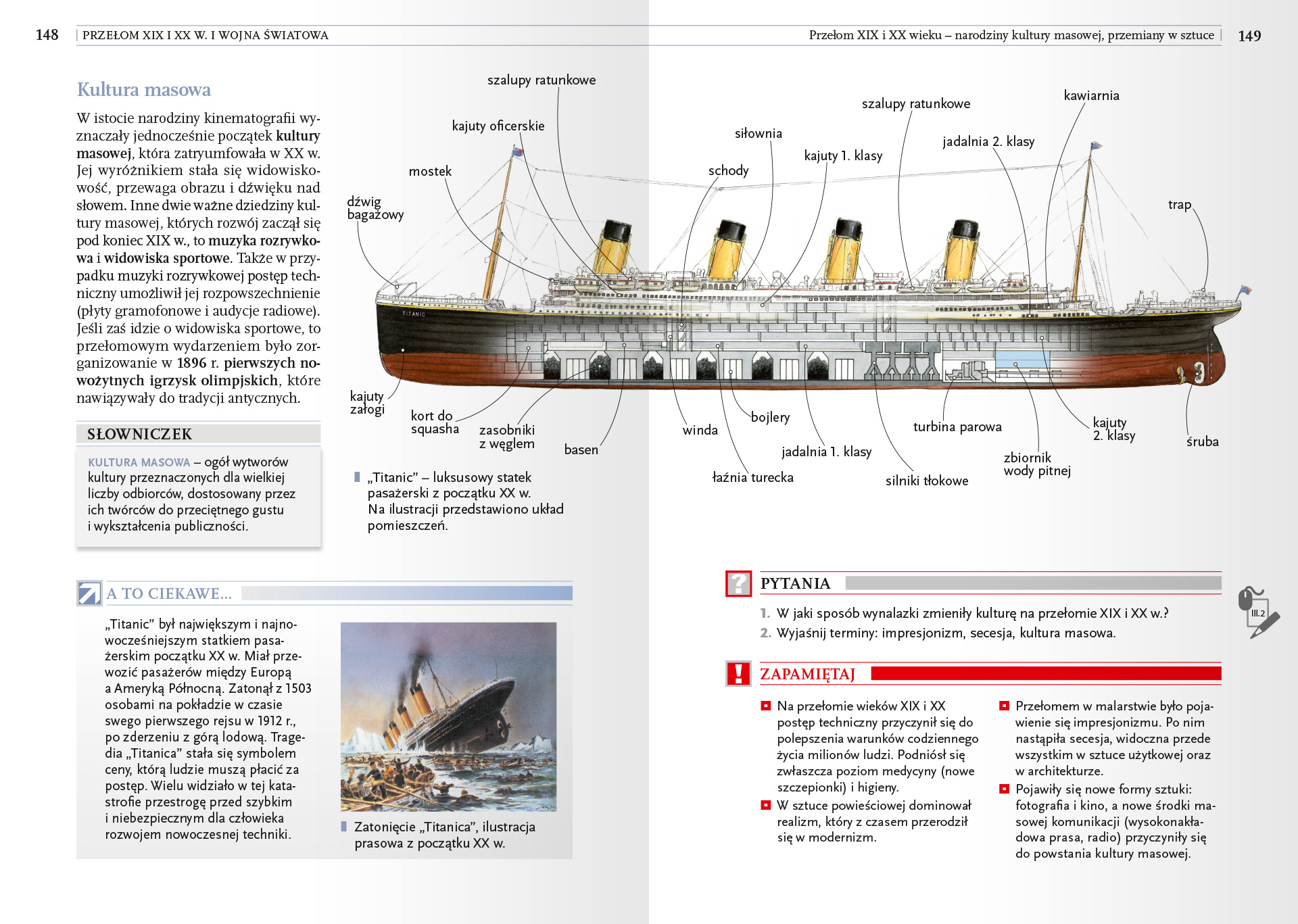 Rozkładówka podręcznika do Historii - skład i łamanie tekstu