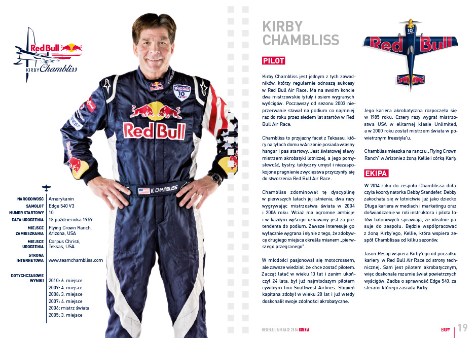 Red Bull race - rozkładówka Welcome pack